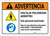 Warning: Hazardous Voltage Follow Lockout Procedures Spanish with Icons Landscape ANSI - Wall Sign