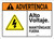 Warning: High Voltage Keep Out Spanish with Graphic Landscape ANSI - Wall Sign