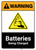 Warning: Batteries Being Charged with Graphic Portrait ANSI - Wall Sign
