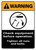 Warning: Check Equipment Before Operation with Graphic Portrait ANSI - Wall Sign