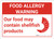 Warning: Food Allergy Warning Food May Contain Shellfish with Icon Landscape - Wall Sign
