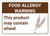 Warning: Food Allergy Warning Product May Contain Wheat with Icon Landscape - Wall Sign