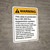 Warning: VK-200 Fire Supression System Avoid Exposure Portrait - Wall Sign