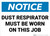 Notice: Dust Area Respirator Must Be Worn Landscape - Wall Sign