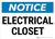 Notice: Electrical Closet Landscape - Wall Sign