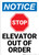 Notice: Elevator Out Of Order Stop Sign Icon Portrait - Wall Sign