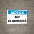 Notice: Not Flammable Landscape - Wall Sign