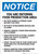 Notice: Food Production Area Bulleted List Portrait - Wall Sign