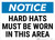 Notice: Hard Hat Must Be Worn In This Area Landscape - Wall Sign
