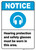 Notice: Hearing Protection Safety Glasses Must Be Worn Hearing Protection Icon Portrait ANSI - Wall Sign