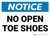 Notice: No Open Toe Shoes Landscape - Wall Sign