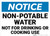 Notice: Non Potable Water Drinking Cooking Landscape - Wall Sign