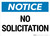 Notice: No Solicitation Landscape - Wall Sign