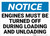 Notice: Engines Turned Off During Loading Unloading Landscape - Wall Sign