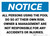 Notice: All Persons Using Pool At Own Risk Owner Management Not Responsible Landscape - Wall Sign