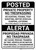 Bilingual Spanish Posted Private Property - Wall Sign