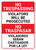 No Trespassing: Bilingual Spanish Violators Red-White & Black - Wall Sign
