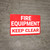 Fire Equipment Keep Clear Landscape - Wall Sign