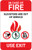 In Case Of Fire Elevators Out Of Service with Icons Portrait - Wall Sign