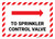 Sprinkler Control Valve with Right Arrow and Hazard Border Landscape - Wall Sign
