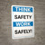 Think Safety Work Safely! Blue Landscape - Wall Sign