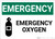 Emergency Emergency Oxygen with Icon Landscape - Wall Sign
