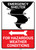 Emergency Shelter Hazardous Weather with Left Arrow and Icon Portrait - Wall Sign