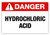 Danger - Hydrochloric Acid Label