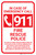 In Case Of Emergency Call 911 with Icon Portrait - Wall Sign
