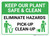 Keep Our Plant Safe And Clean Eliminate Hazards with Icons Landscape - Wall Sign