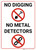 No Digging No Metal Detectors with Icons Portrait - Wall Sign