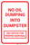 No Oil Dumping Portrait - Wall Sign