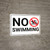 No Swimming with Icon Landscape - Wall Sign