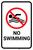 No Swimming with Icon Portrait - Wall Sign