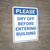 Please Dry Off Before Entering Building Portrait - Wall Sign
