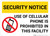Security Notice Cellular Phones Prohibited In Facility with Icon Landscape - Wall Sign
