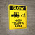 Slow High Traffic Area with Icons Portrait - Wall Sign