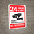 Video Surveillance 24 Hours No Trespassing with Icon Portrait - Wall Sign