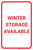 Winter Storage Available Portrait - Wall Sign