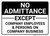 No Admittance Except Company Employees Landscape - Wall Sign