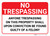 No Trespassing Anyone Trespassing Guilty Of A Felony Landscape - Wall Sign