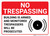 No Trespassing Building Is Armed And Monitored with Icon Landscape - Wall Sign
