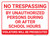 No Trespassing During Or After School Hours Landscape - Wall Sign