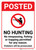 Posted No Hunting No Trespassing Fishing Or Trapping with Icon Portrait - Wall Sign