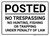 Posted No Trespassing No Hunting Fishing Or Trapping Landscape - Wall Sign