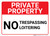 Private Property No Trespassing Loitering Landscape - Wall Sign