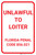 Unlawful To Loiter Florida Portrait - Wall Sign