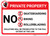 Private Property: No Trespassing Skateboarding Biking Rollerblading with Icons Violators Prosecuted Landscape - Wall Sign