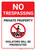No Trespassing: Private Property Violators Prosecuted Walking on Tracks Icon Portrait - Wall Sign