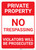 Private Property: Private Property Trespassing Underlined Violators Prosecuted Landscape - Wall Sign